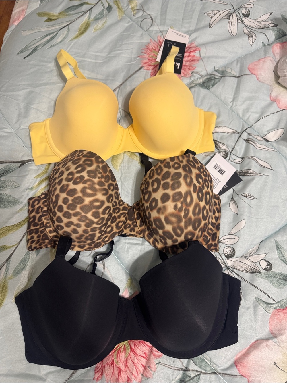 KNIX Everyday Full-Coverage T-Shirt Bra - Yellow, Leopard, Black